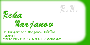 reka marjanov business card